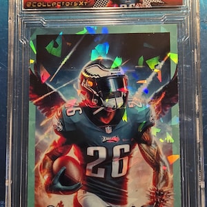 Saquon Barkley Cracked Ice Custom Karte handgemacht vom Künstler
