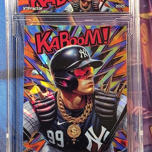 Aaron Judge Kaboom rachou o cartão personalizado de gelo feito à mão pelo artista