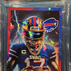 Josh Allen M.V.P.  Cracked Ice Karte handgemacht vom Künstler