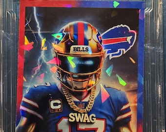 Josh Allen M.V.P.  Cracked Ice Custom card hand made by the Artist