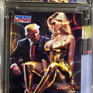 Präsident Donald Trump Laser Swirl Kundenspezifische Karte in einer klaren Platte, handgemacht vom Künstler
