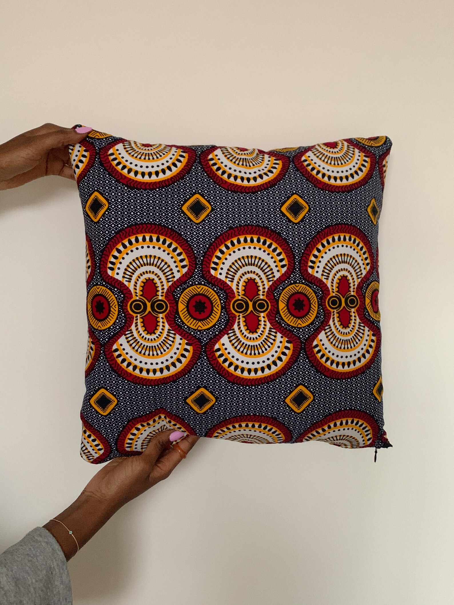 African Print Decorative Pillow Cover Secret Garden Etsy
