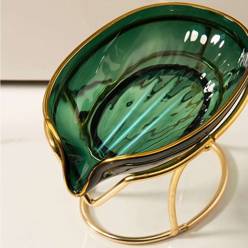 Luxury Soap Dish Holder Draining Soap Holder Leaf Shape Soap Etsy