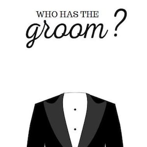Devinez le modèle du marié | Qui a le modèle Groom ? | Jeux de poule | Modèle de toile modifiable | Téléchargement instantané