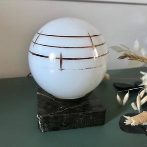 Opaline globe table lamp