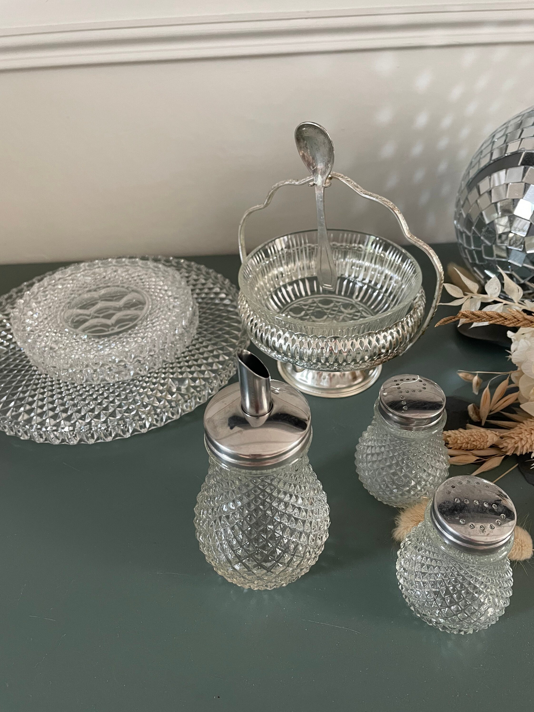 Service table verre moulé