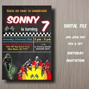 Invitation d’anniversaire de vélo BMX, invitation BMX, invitation à une fête BMX, invitation numérique Bmx, invitation à une fête de vélo de montagne, fête d’anniversaire à vélo