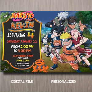 Invitation Fete Danniversaire De Naruto Naruto Bricolage Etsy France