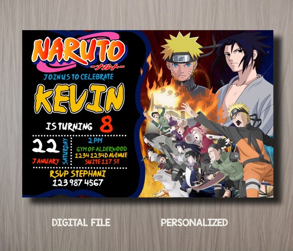 Naruto Birthday Invitation Naruto Invitation Naruto Party | Etsy India