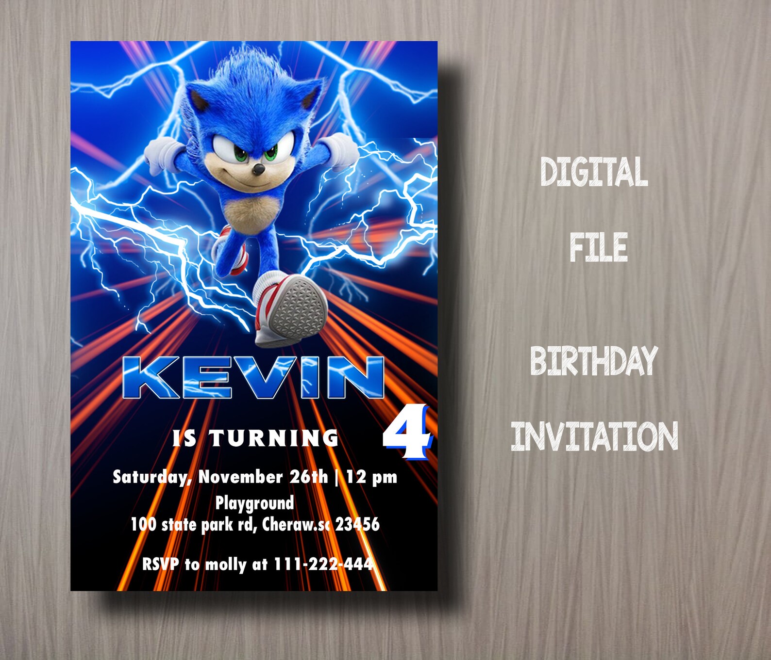 Sonic Birthday Invitation Sonic Invitation Sonic the Etsy