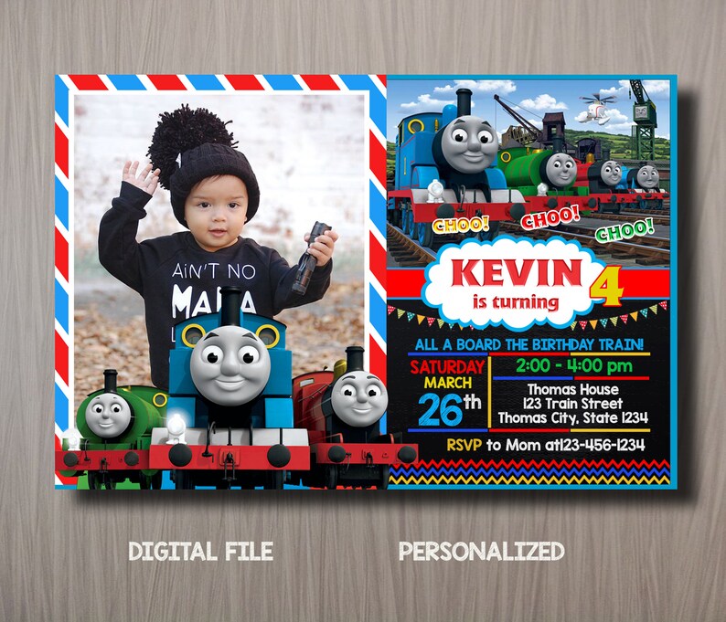 Thomas the Train Birthday Invitation Thomas Invitation Etsy
