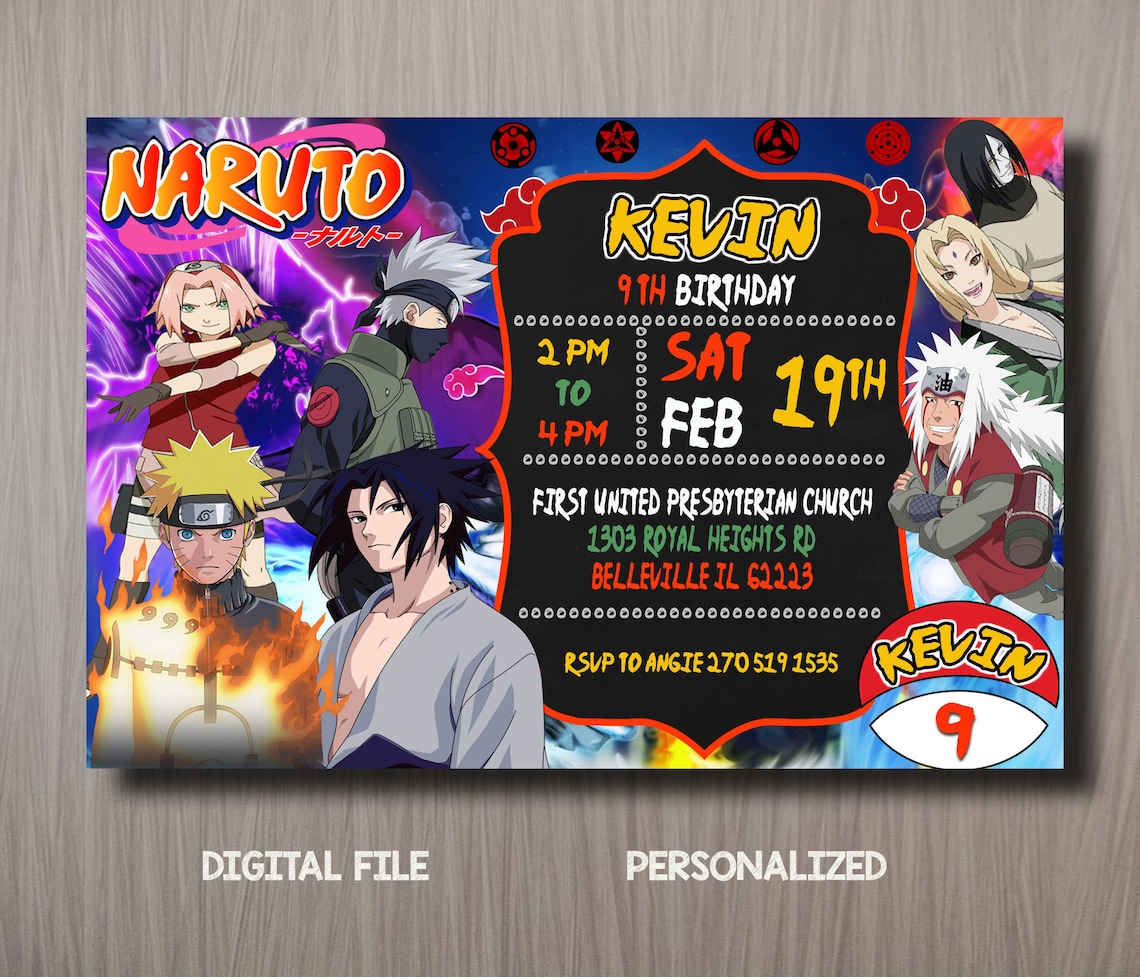 Naruto Birthday Invitation Naruto Invitation Naruto Party Etsy Uk 