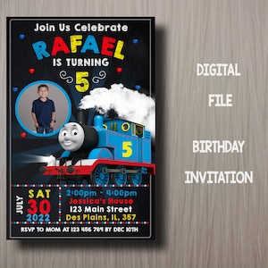 Thomas the train birthday invitation, Thomas invitation, Thomas and friends birthday party invite, Thomas the train invitation, Thomas card