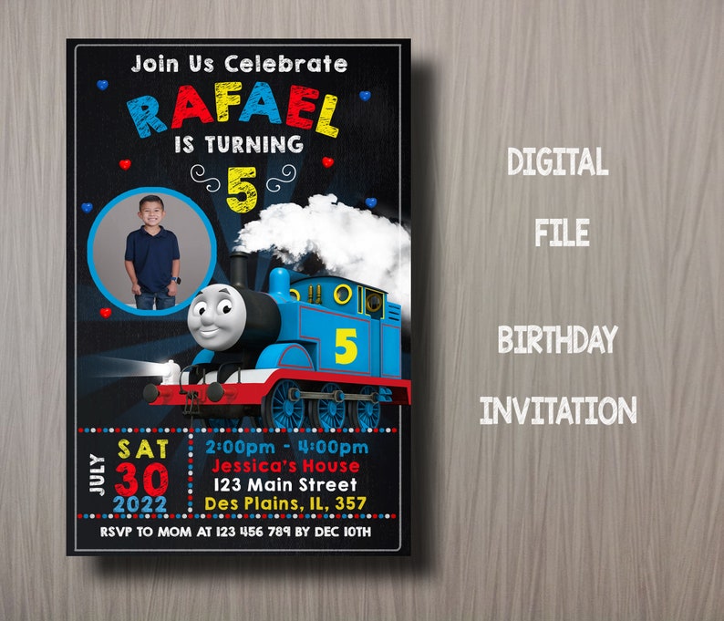 Thomas the Train Birthday Invitation Thomas Invitation Etsy