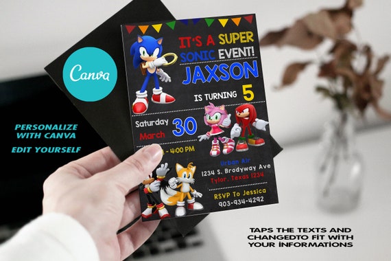 Modello Festa Dell'invito di Compleanno Sonic