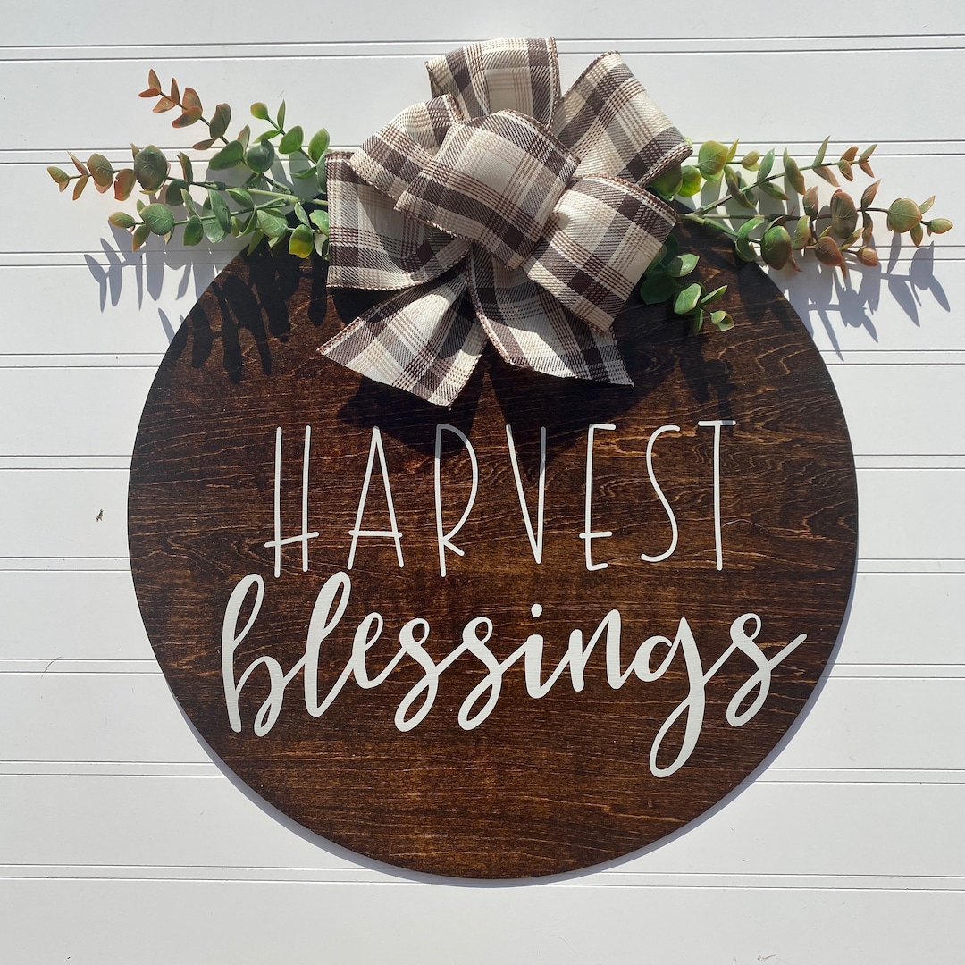 Harvest Blessings Door Hanger Fall Door Hangers Fall Etsy