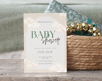 Personalised Baby Shower Invitation, Baby Shower Invite, Simple Baby Shower Invitation, Elegant, Classic Baby Shower Invitation