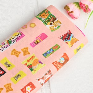 M&M&#39;s Fabric Food Fbaric Bubble Tea Fabric Candy Anime Cartoon Cotton Fabric By The Half Yard