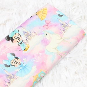 Disney Cotton Fabric 44&quot; Wide Cartoon CharacterMickey Minnie Mouse Fabric Disney Anime Cartoon Cotton Fabric By The Half Yard