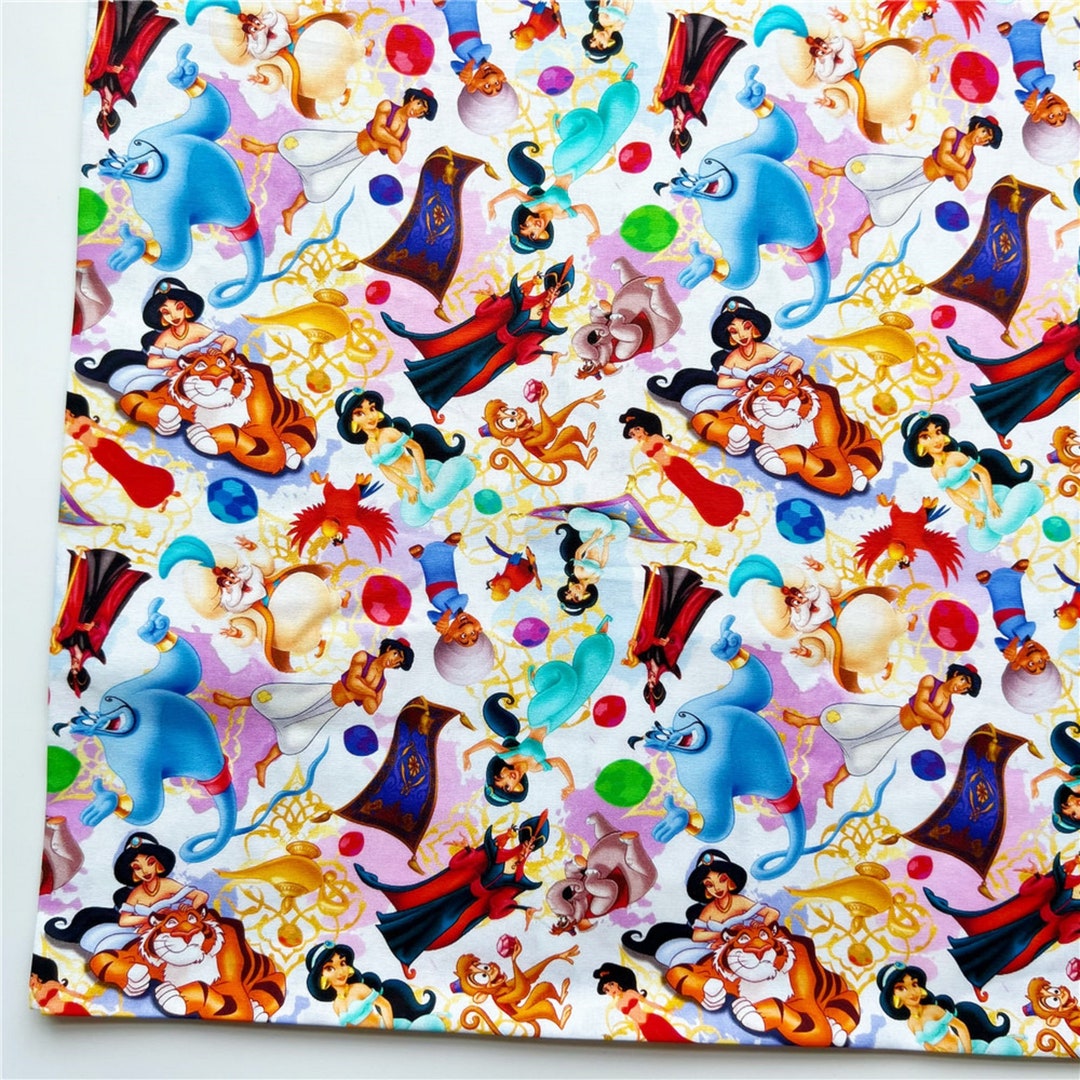 Disney Princess Fabric - Princess Aurora Snow White Jasmine Ariel Belle ...