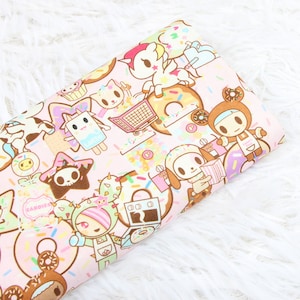 Tokidoki Donutella Kaktus Moofia Einhorn Freunde kleine Skala 100 % Baumwolle gewebt nur Stoff KEINE Maske Anmie Stoff Meterware