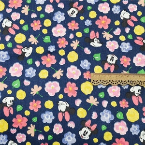 Disney Cotton Fabric 44&quot; Wide Cartoon CharacterMickey Minnie Mouse Fabric Disney Anime Cartoon Cotton Fabric By The Half Yard