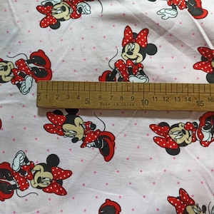 Disney Cotton Fabric 44&quot; Wide Cartoon CharacterMickey Minnie Mouse Fabric Disney Anime Cartoon Cotton Fabric By The Half Yard