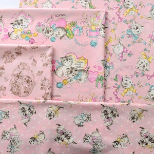 Sucata de tecido de algodão de gato, sobras de tecido kawaii, tecido de sucata de desenho animado, saco de sucata de tecido, pacote de sucata de tecido