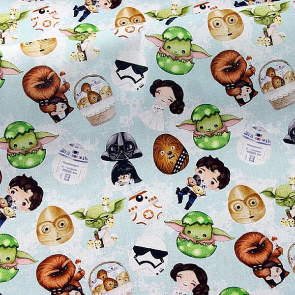 Baby Yoda Fabric | Star Wars Fabric Mandalorian The Child Fabric | Grogu Fabric | Cartoon Fabric | 100% Cotton Fabric | By The Half Yard