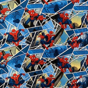 Tkanina Spiderman* Tkanina Marvel Superhero* Tkanina 100% bawełny* Tkanina bawełniana z motywem kreskówek anime* Na pół jarda