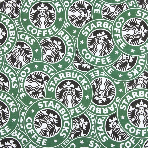 DISCOUNT Starbucks Fabric for Coffee Lover Fabric | tarbucks Coffee Fabric | 100% Cotton Fabric | By The Half Yard