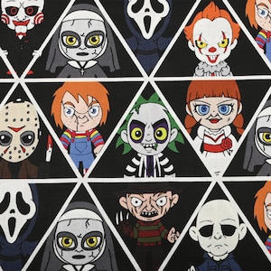 Tkanina na Halloween, Tkanina gotycka, Tkanina Jason, Tkanina Freddy, Tkanina Chucky, Tkanina z kreskówek, Tkanina bawełniana na pół jarda Tkanina filmowa