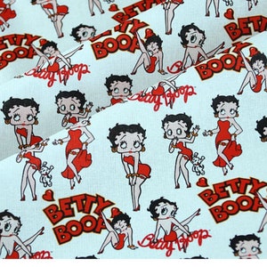 Betty Boop Fabric Jazz Age Flapper Anime Cartoon Cotton Fabric By Half Yard