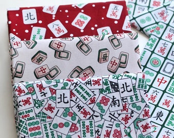 Tissu de jeu classique carreaux de mahjong Tissu de jeux Tissu en coton vendu par 0,5 mètre