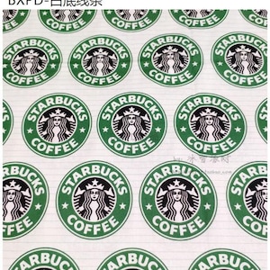 Starbucks Fabric for Coffee Lover Fabric | tarbucks Coffee Fabric Mermaid Fabric | Cartoon Fabric | 100% Cotton Fabric | By The Half Yard