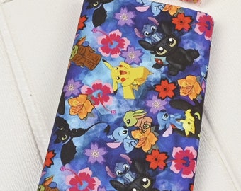 Cute Japanese Fabric, Pikachu Fabric, Korea Anime Fabric, 100% Cotton Fabric, Cartoon Fabric, Monster Fabric ,Sewing by the 1/2 yard