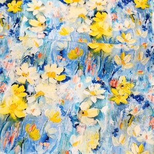 Noche estrellada Van Gogh tela dibujos animados 100% pintura al óleo tela de algodón por medio patio