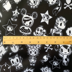 Tokidoki Donutella Cactus Moofia Unicorno Friends Small Scale 100% POLYERSTER Woven Fabric Only NO Mask anmie fabric By the half yard