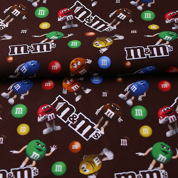 M&M's Fabric Food Fbaric Bubble Tea Fabric Candy Anime Cartoon Cotton Fabric By The Half Yard