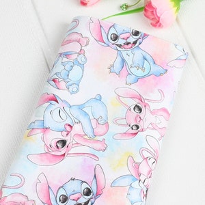 Disney Figuren Stoff Stitch Stoff - Lilo & Stitch Stoff - Cartoon Baumwollstoff - Quilting STOFF - Durch den halben Hof