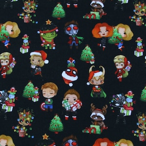 The Christmas Cartoon Fabric, Christmas Fabric, Cartoon Fabric, Cotton Fabric by the half yard