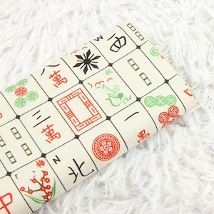 Tissu de jeu classique carreaux de mahjong Tissu de jeux Tissu en coton par demi-cour