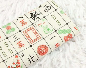 Classic Game Fabric mahjong tiles Games Fabric Cotton Fabric Selling By 0.5 yard
