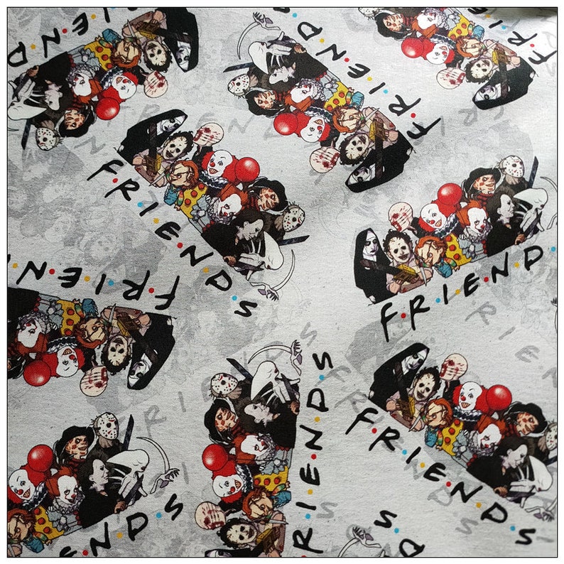 Jason Repeating Pattern Halloween Fabric, Gothic Fabric, Jason Fabric, Freddy Fabric, Chucky ...