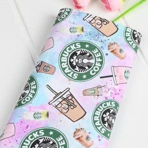 Tkanina Starbucks Fabric for Coffee Lover Fabric | Tkanina tarbucks Coffee Fabric Mermaid Fabric | Tkanina Cartoon Fabric | Tkanina 100% bawełny | Na pół jarda