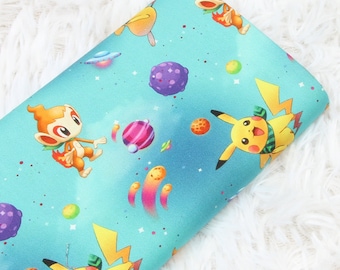Cute Japanese Fabric, Pikachu Fabric, Korea Anime Fabric, 100% Cotton Fabric, Cartoon Fabric, Monster Fabric ,Sewing by the 1/2 yard