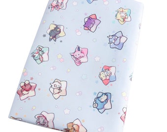 Cute Japanese Fabric, Pikachu Fabric, Polyester and Cotton fabric, 70% cotton, Monster Fabric ,Sewing by the 1/2 yard