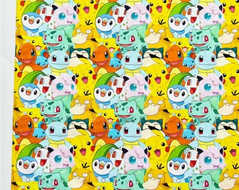 Cute Japanese Fabric, Pikachu Fabric, Korea Anime Fabric, 100% Cotton Fabric, Cartoon Fabric, Monster Fabric ,Sewing by the 1/2 yard
