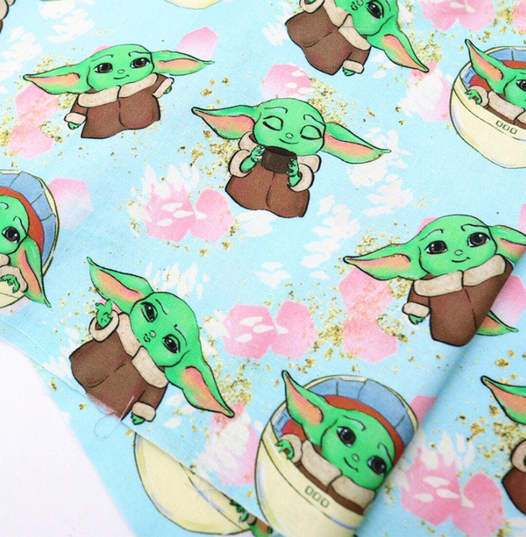 Baby Yoda Fabric Star Wars Fabric Mandalorian the Child Etsy