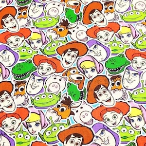 Toy Story fabric, Woody fabric/ Buzz Fabric/ Rex Fabric/ Slinky Fabric/100% cotton fabric